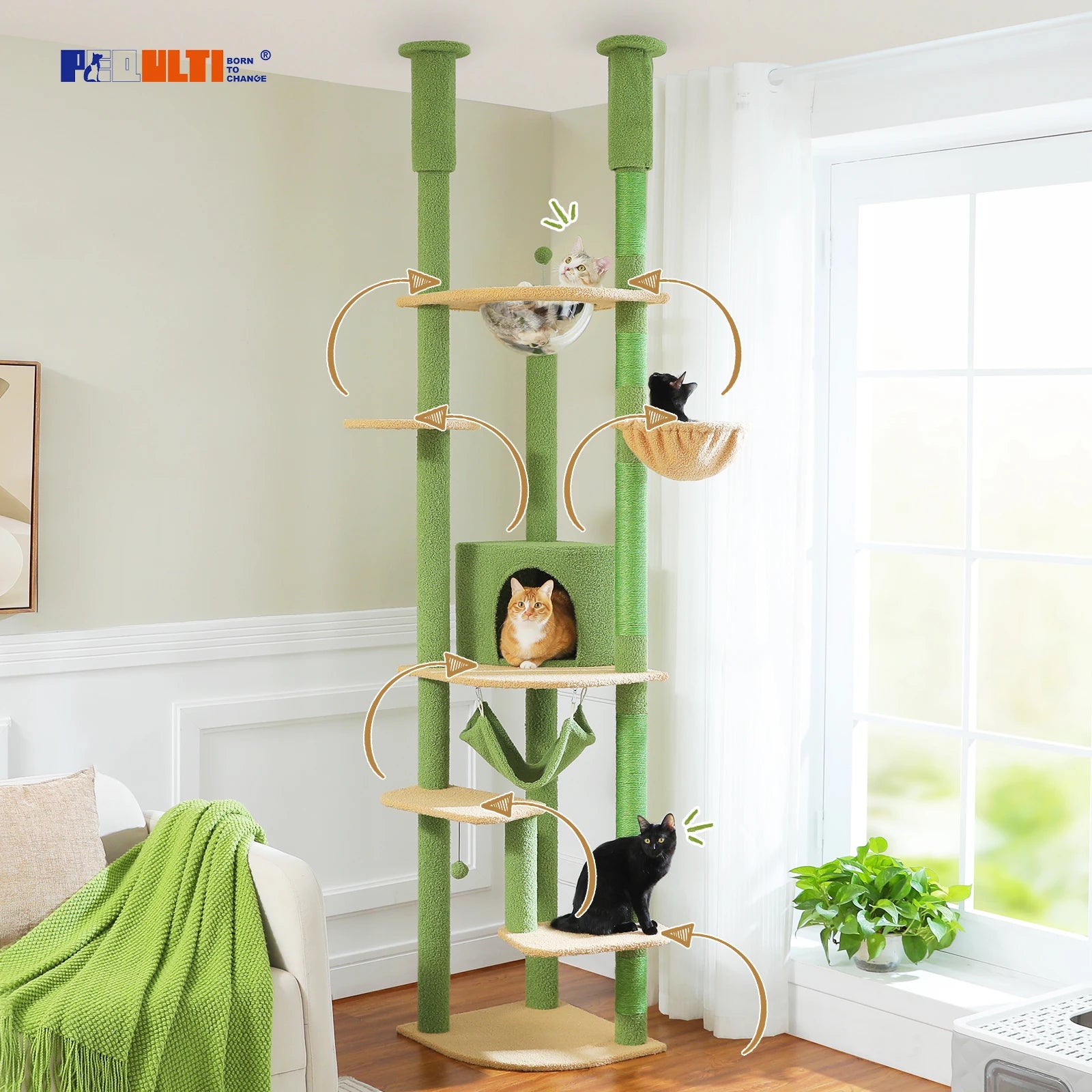Floor-to-Ceiling Cat Tree Tower