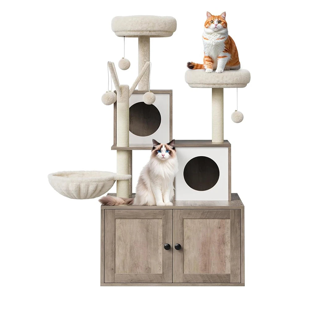 3-in-1 Cat House with Hidden Litter Compartment