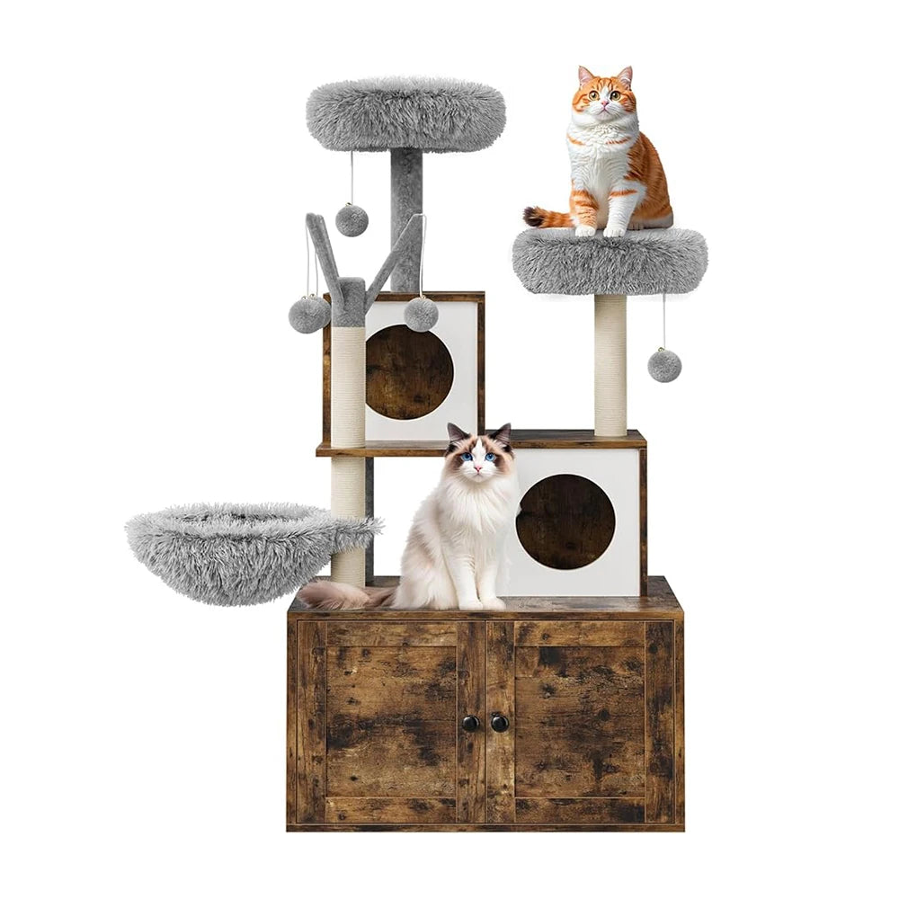 3-in-1 Cat House with Hidden Litter Compartment