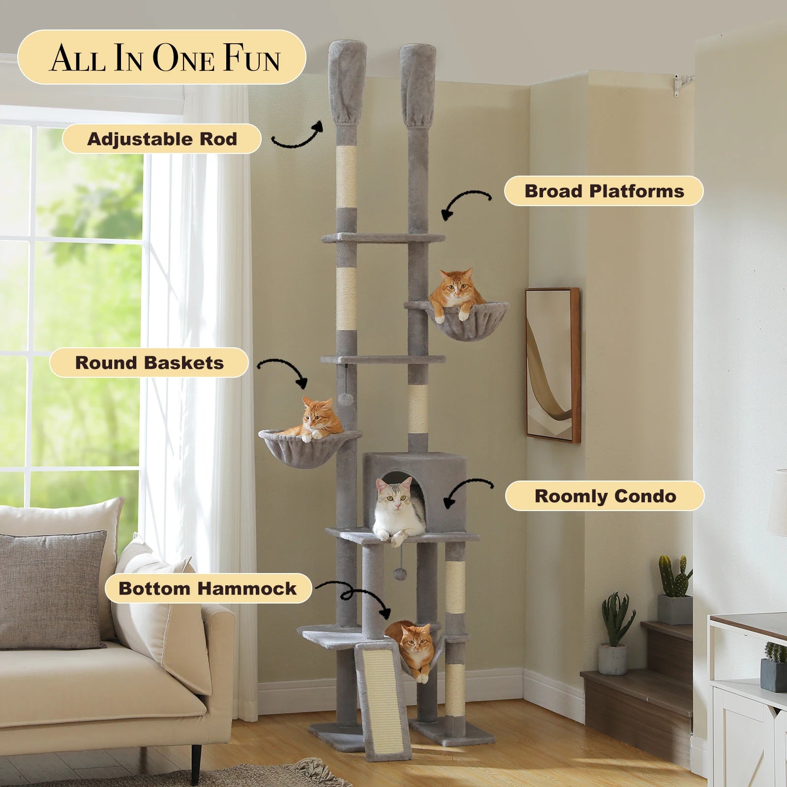 Floor-to-Ceiling Cat Tree Tower