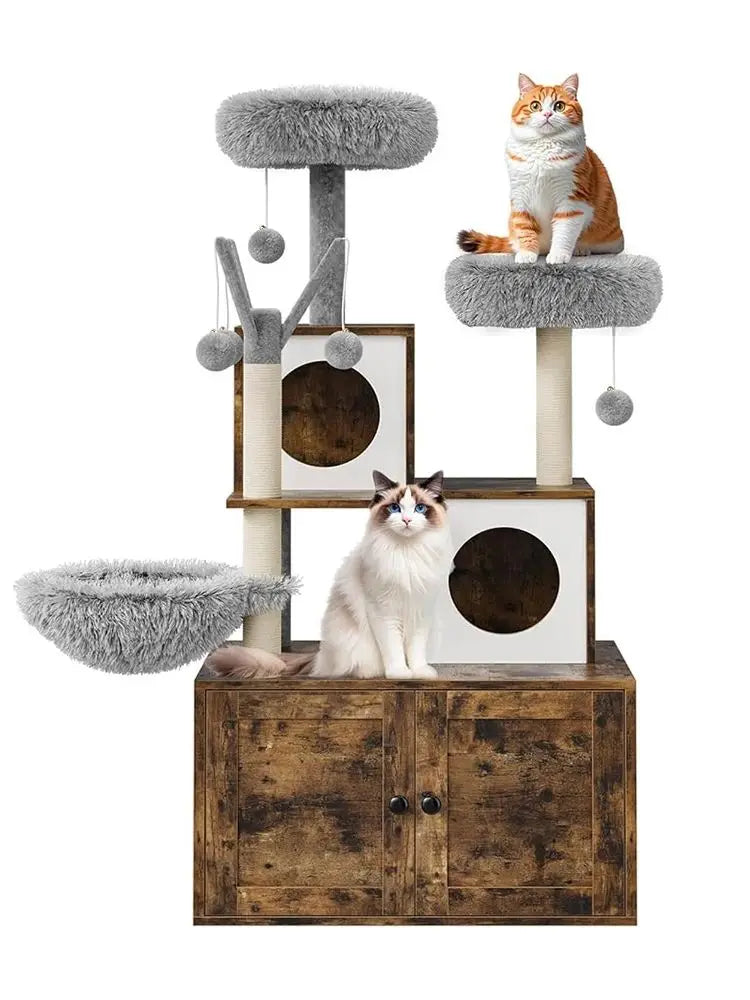 3-in-1 Cat House with Hidden Litter Compartment