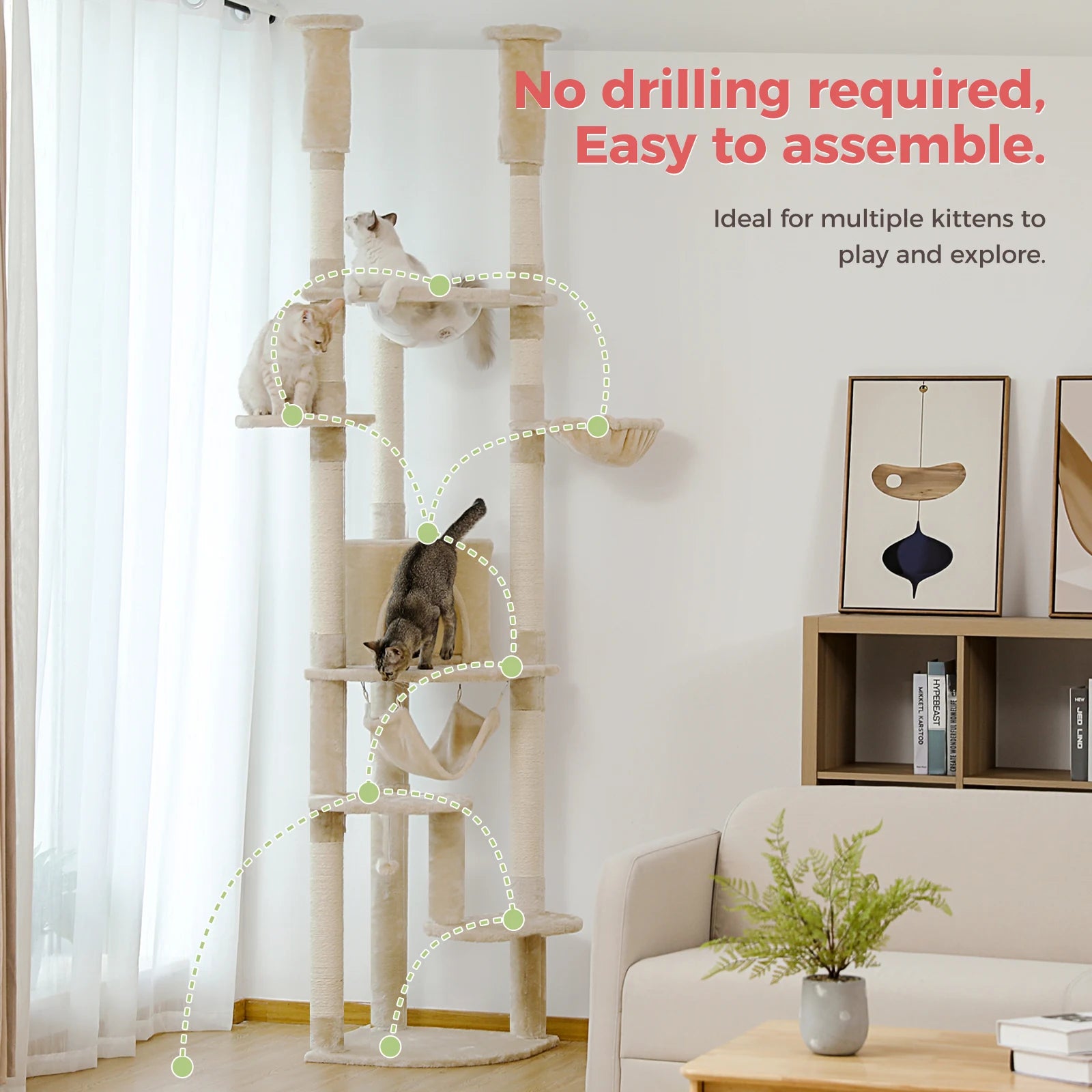 Floor-to-Ceiling Cat Tree Tower