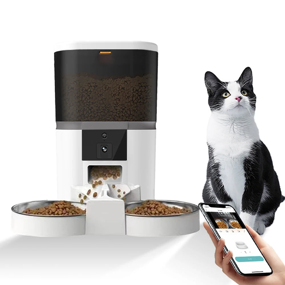 Double Bowls Smart Feeder With Camera HD