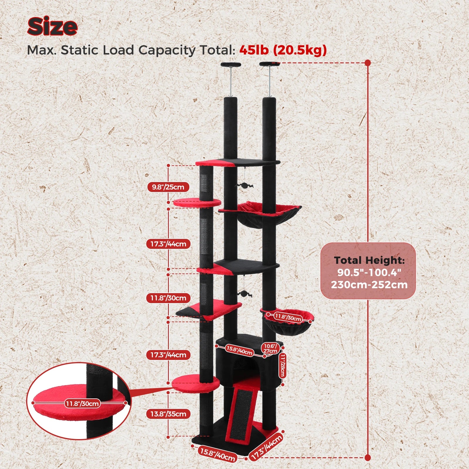 Floor-to-Ceiling Cat Tree Tower