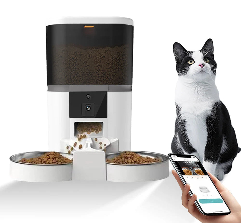 Double Bowls Smart Feeder With Camera HD