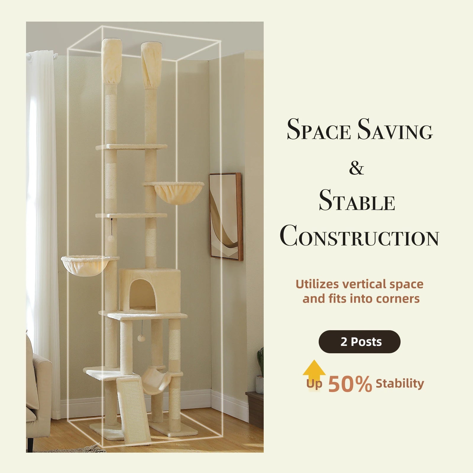 Floor-to-Ceiling Cat Tree Tower