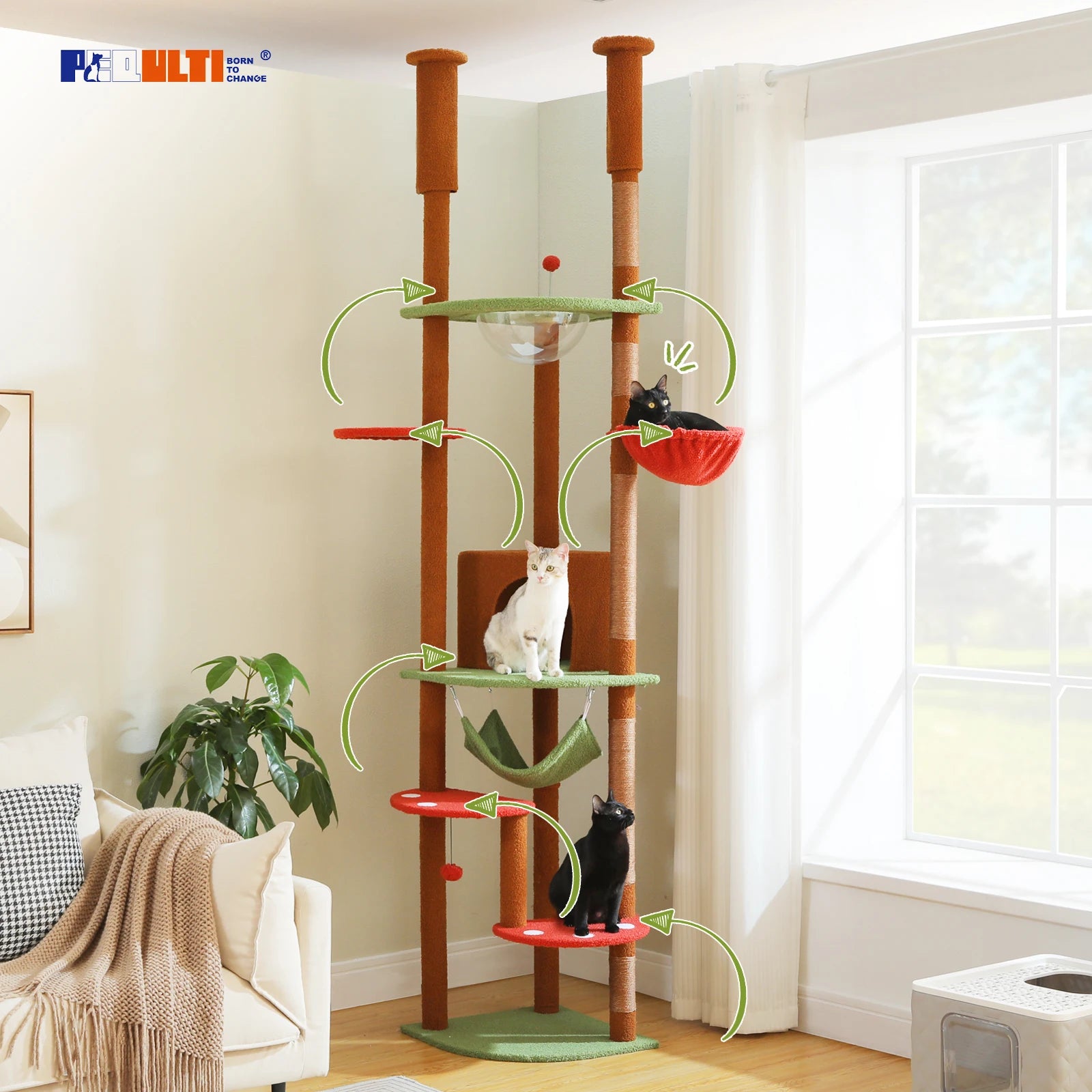 Floor-to-Ceiling Cat Tree Tower