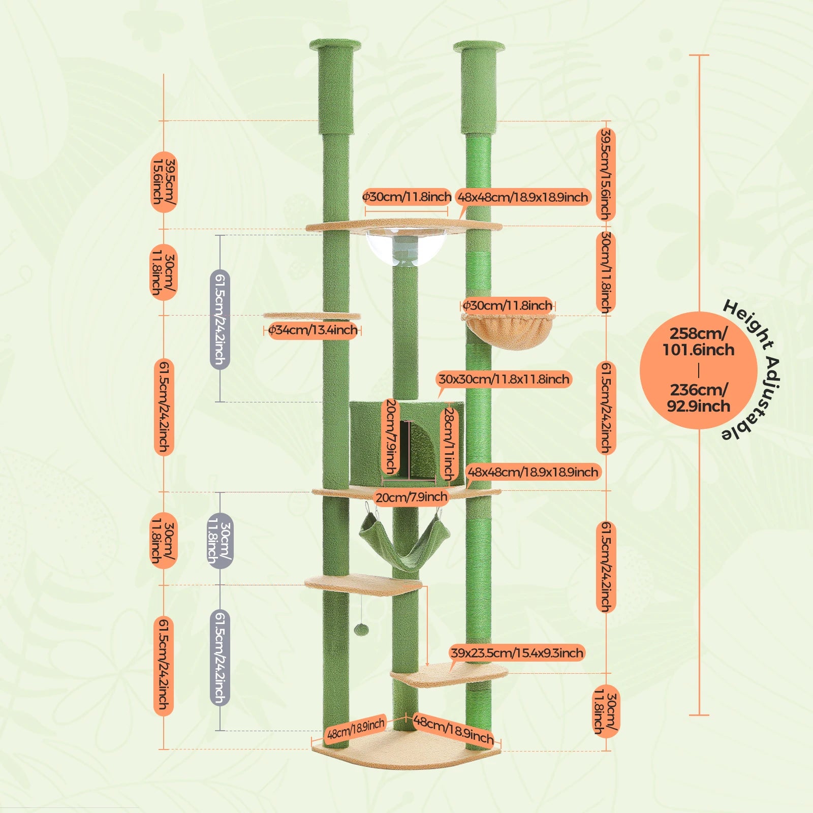 Floor-to-Ceiling Cat Tree Tower